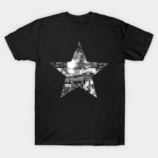 Shiny Silver Disco Ball Star T-Shirt